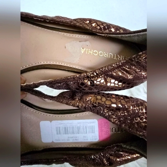 Arturo Chiang Embelished Open Toe Brown Flats Size 9.5M🌴 - Picture 3 of 6